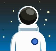 Astronaut with blue sky background vector or color illustration