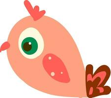 A beautiful pink bird vector or color illustration