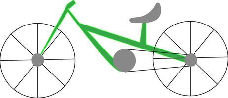 diagrama de un verde bicicleta vector o color ilustración