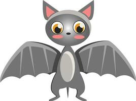 Little bat with grey wings vector or color illustration