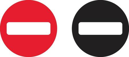 Do not enter sign icon set in red and black colors . Vector illustration