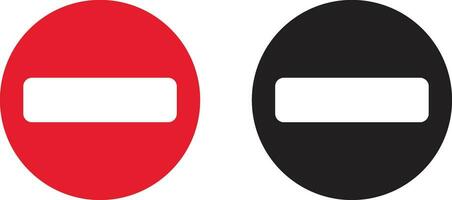 Do not enter sign icon set in red and black colors . Vector illustration