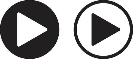 Play icon set in two styles isolated on white background . Video play button icon vector
