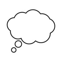 Speech or think bubble, empty line communication cloud. Vector design element.