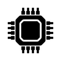 Electronic chip vector icon isolated on white background. Computer chip icon, cpu microprocessor chip icon.