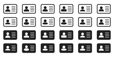 ID Card icon. Employee clerk card, driver license, Identification card, staff identification card symbol. Design for website and mobile app. vector