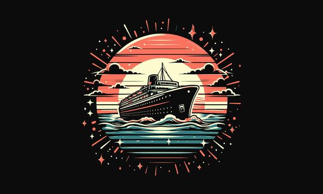 Boat Fishing vector illustration design , perfect for tshirt design, boat  shop rental and service company logo design 14704615 Vector Art at Vecteezy