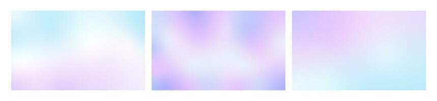 Set gradient pastel winter background. Purple and blue, magenta horizontal gradient mesh winter, spring background. Vector illustration.