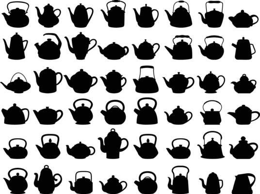Teapot and kettle silhouettes