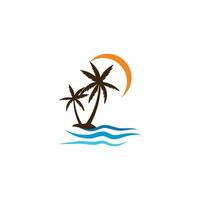 Palm tree summer logo template vector