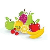 Fresh fruit vector icon illustration design template