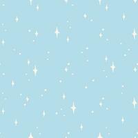 Vector Christmas pattern with sparkles on light blue background. Festive ornament. Simple seamless abstract texture