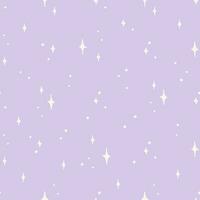 Vector Christmas pattern with sparkles on lilac background. Festive ornament. Simple seamless abstract texture