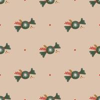 Simple seamless pattern with candy. Christmas and New Year concept. Hand drawn retro vintage vector texture for wallpaper, prints, wrapping, textile