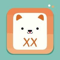 AI generated Childish accessory store filled colorful initial logo idea. Kids apparel. Letters inside square animal face shape. Graphic design vector