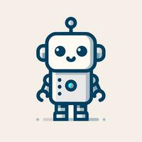 ai generado robótica empresa línea logo. usuario céntrico negocio valor. linda bebé robot sencillo icono. diseño elemento. ai Arte para corporativo marca, promocional Campaña vector