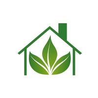 AI generated Green eco home gradient line logo. Sustainability business value. Electric utility company. Design element. Ai art for corporate branding, marketing vector
