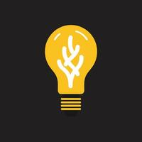AI generated Data visualization filled yellow logo. Predictive analytics. Lightbulb symbol. Design element. Positive ai art for corporate branding, educational institution vector