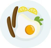 A breakfast platter vector or color illustration