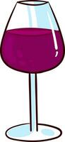 Wine in a long glass, illustration, vector on white background