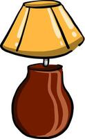 Old yellow lamp, illustration, vector on white background