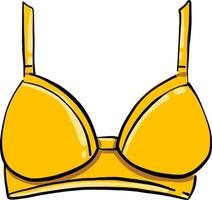 Yellow bra, illustration, vector on white background