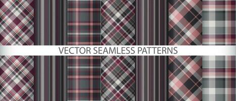 Set texture vector tartan. Fabric pattern seamless. Plaid textile check background.