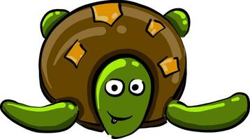 Silly turtle, illustration, vector on white background