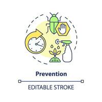 2D editable multicolor prevention icon, simple isolated vector, integrated pest management thin line illustration. vector