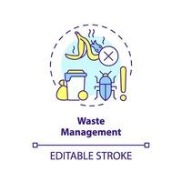 2D editable multicolor waste management icon, simple isolated vector, integrated pest management thin line illustration. vector