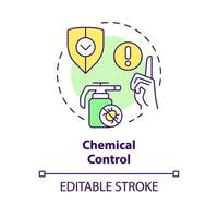 2D editable multicolor chemical control icon, simple isolated vector, integrated pest management thin line illustration. vector