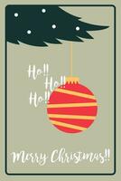 Flat style christmas card Vector illustration