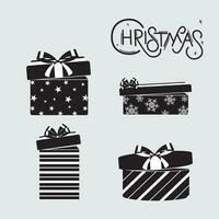 Set of christmas present icons Vector illustration