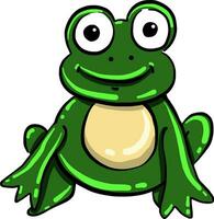 Green toad, illustration, vector on white background