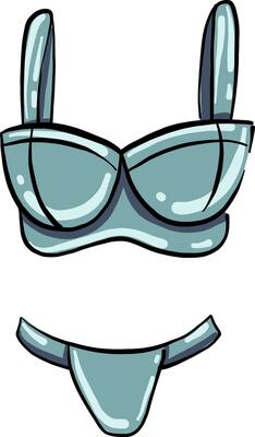 Blue underwear, illustration, vector on white background