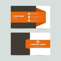 Orange and black modern business card template vector