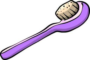 Purple toothbrush, illustration, vector on white background