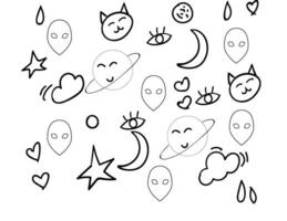 A black and white doodle vector or color illustration