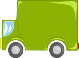 Green commercial truck vector or color illustration