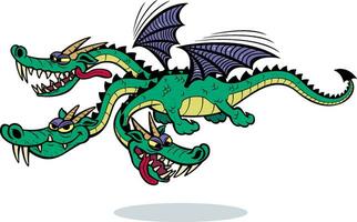 Cartoon Dragon on White vector