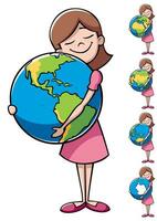 Child and Earth vector