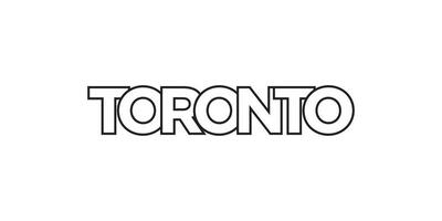 Toronto in the Canada emblem. The design features a geometric style, vector illustration with bold typography in a modern font. The graphic slogan lettering.