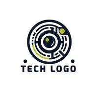 Ciencias tecnología seguridad cámara logo diseño vector modelo