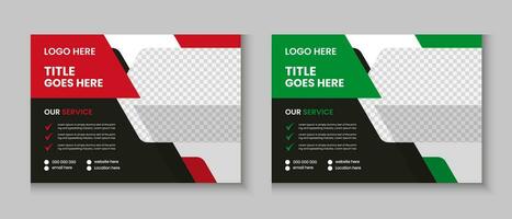 Horizontal or widescreen flyer cover letter layout, brochure, annual report, letterhead, company profile, magazine, postcard, business presentation template design vector