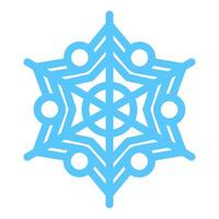 Winter Blue Freeze Snowflake Thick Line Icon vector