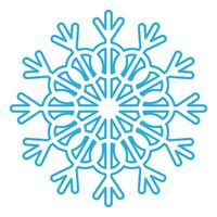 Winter Blue Fluffy Snowflake Thin Stroked Icon vector
