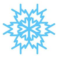 invierno azul congelar copo de nieve grueso línea icono vector