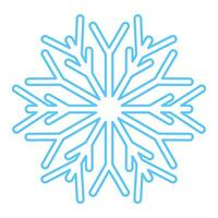 Winter Blue Fluffy Snowflake Thin Stroked Icon vector