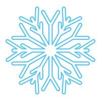 Winter Blue Fluffy Snowflake Thin Stroked Icon vector