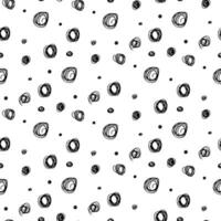 Grunge Hand Drawn Circles Seamless Pattern vector